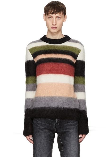 yves saint laurent sweater yellow|saint laurent striped sweater.